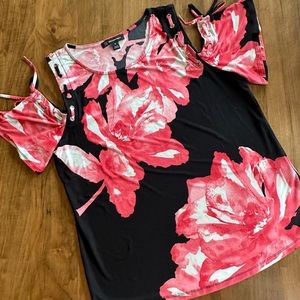 INC International Concepts Off Shoulder Floral Print Blouse, Size Medium